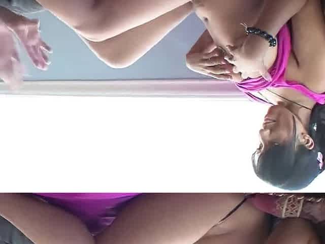 Old white man goes mad over the brunette hair the second that guy licks her ebony ass