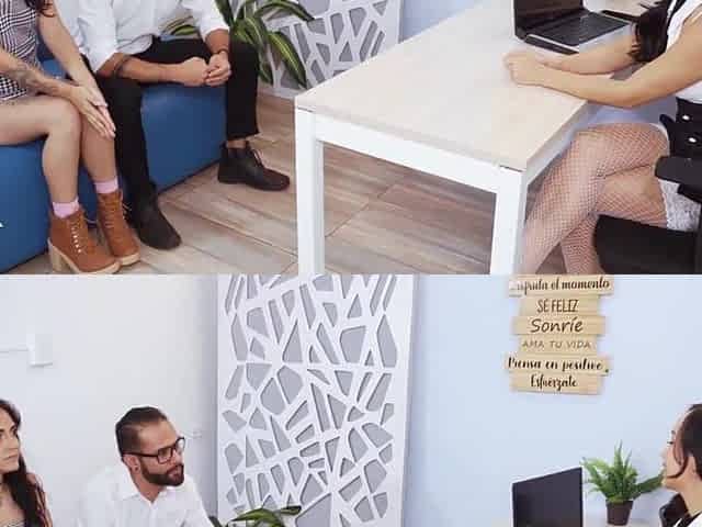 My lesbo boss finds out I'm having an affair with her secretary and bangs her in front of me.