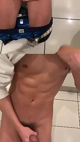 Japanese Boys Masturbating in Restroom