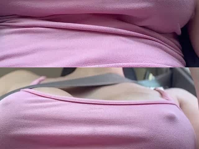 European Stepmom Hawt large tits Close up Sesh in the car