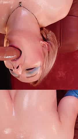 Hot Sweaty Stepmom Is Incredibly Horny! Latex Rubber Gloves Fetish. Blowjob with Dildo, Ahegao Face