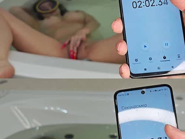Underwater Double Penetration, Cumshot and Squirt