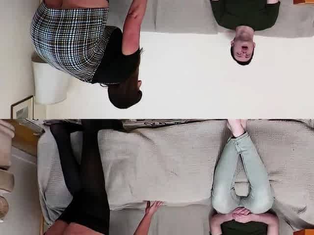 Blowjob and handjob with pretty brunette