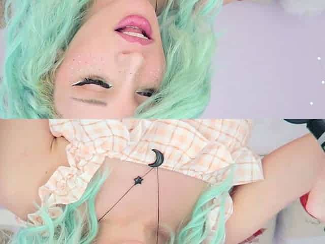 Close up with teen pussy pleased with dildo and vibrator