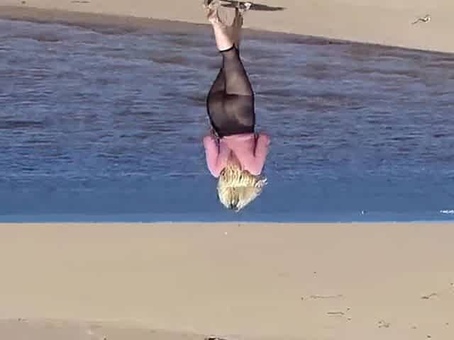 A matter of joke mother i'd like to fuck with nylon butt and titties on beach