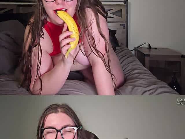 Banana Asmr, Oiled Titty Fuck, Sloppy Blowjob, Tasty Eating