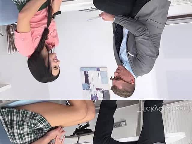 Tricky Old Teacher - Sweetheart shows her sex talents on practice