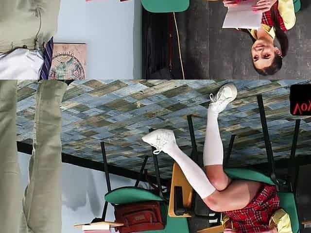 Petite voyeur tempting a wanker