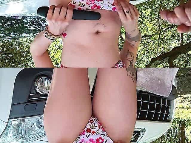 It's given on the hood of the car