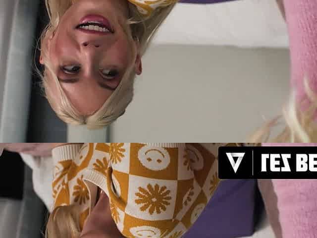 Blondie sorority roomies had fun in bed with a couple of dildo toys