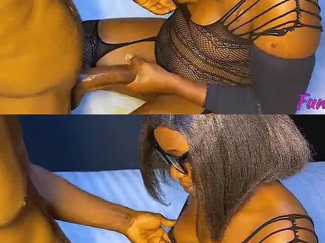 Ebony floozy takes on pink cap BBC