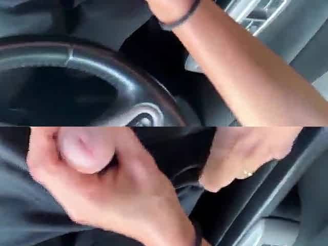 Anal creampie in the car