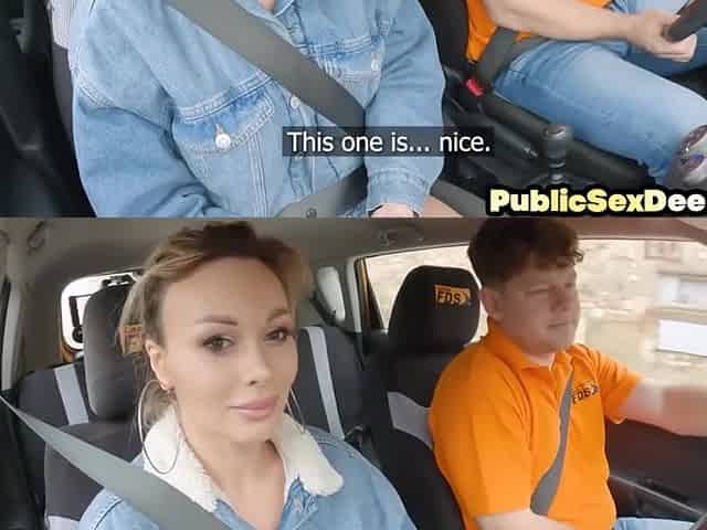 Bigtitted lingerie bae cockriding in car