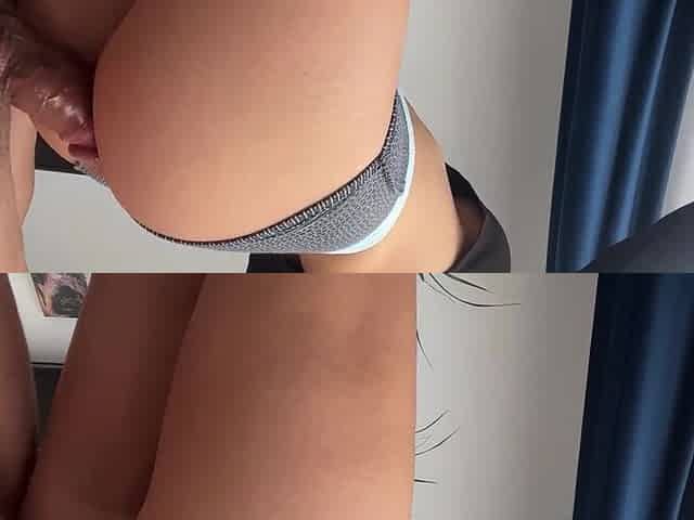 Cumshot On Sexy Ass With Fitness Girl