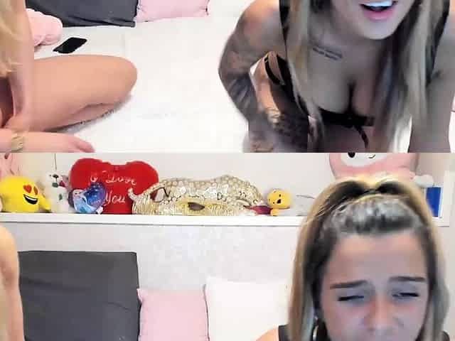 Blonde brunette lesbians flaming pussy licking fingering