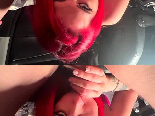 Pink labia close up of naive brunette