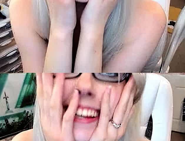 Masturbating busty blonde teen on couch with big toys