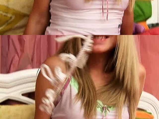 Lovely blonde teens sharing thick cock hardcore