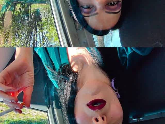 I Smoke 2 Cigarettes in the Car and Show My Hot Body 4