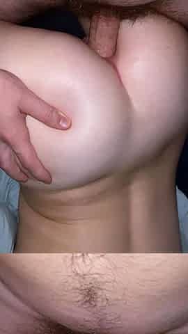 Raw POV anal sex pounding her big white ass doggystyle