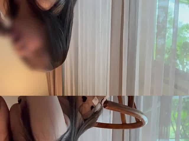 A overweight cutie with a truly thrashing butt gets banged whilst wearing a bikini and groans loudly.
