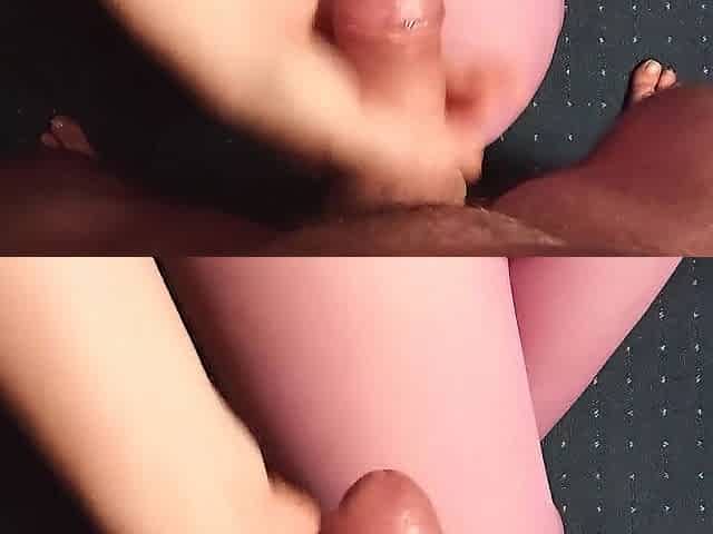 Tugjob with jizz flow on hose