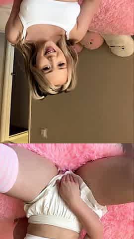 Cute Teen Lil Eva Nyx Masturbates with Huge Dildo