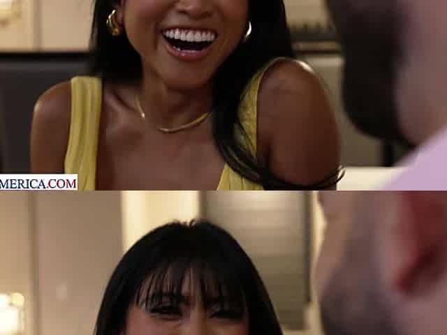 Busty Asian Ember Snow gives fan a lap dance before having him fuck her brains out
