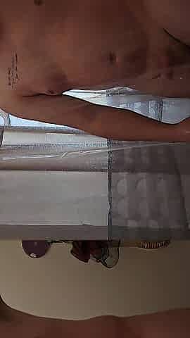 Amateur College Hunk Masturbates in Shower during the time that Parents are Home