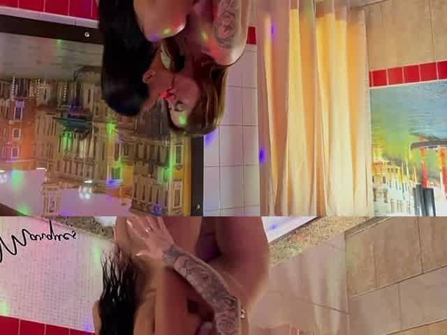 My Naughty Friend Took Me to the Bathtub and Sucked My Pussy and Finished with the Dildo in Me