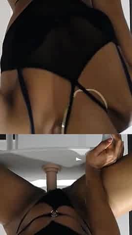 Step Mom riding dildo and masturbates