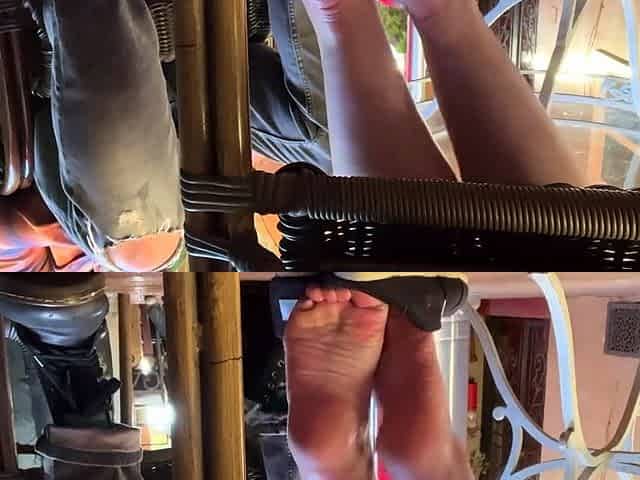 Foot fetish rimming for blonde outdoors