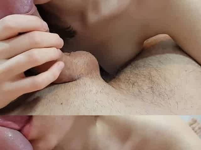 Teen Brunette POV Blowjob Cumshot