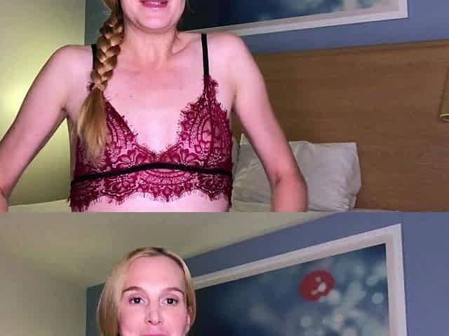 Perfect blond making solo masturbation