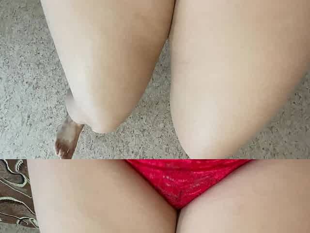 Cum on My Red Panties Finger Masturbation