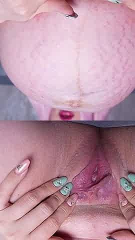 9 Month Pregnant Is Spreading Her Pussy