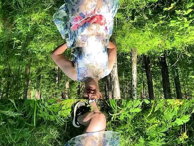 Milf undressed in the forest and showed everything