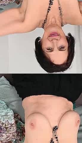 Auntjudys - Horny Hairy 63yo GILF Minia Masturbates in Sexy Black Stockings