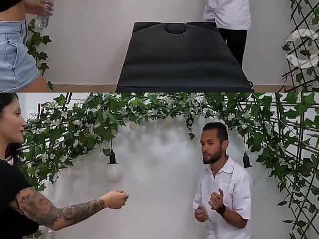 Masseuse Warms Her Pussy And Ends Up Fucking Her On The Gurney - Salome Gil And Danner Mendez