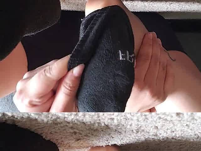 Solo foot massage.