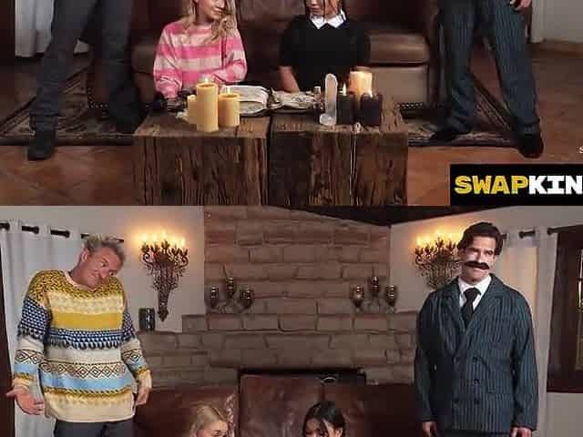 Step sisters Cast A Spell For Dick And Unintentionally Summon Their Stepdads To Bang 'em