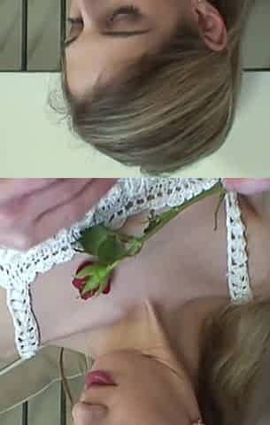 I hunt my cunt - young bride wanks her pussy with a rose before the wedding