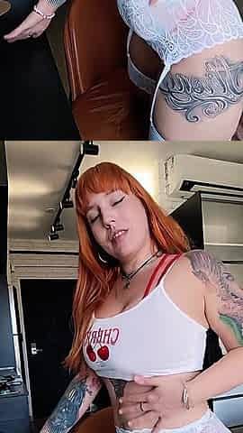 Beautiful Redhead Doing Striptease and Masturbating for You to Cum
