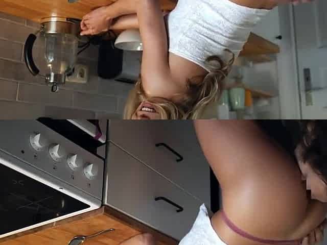 Leo Lulu And Louise Louellen - Horny Chick With Perfect Ass Gets Pounded From Behind In Kitchen