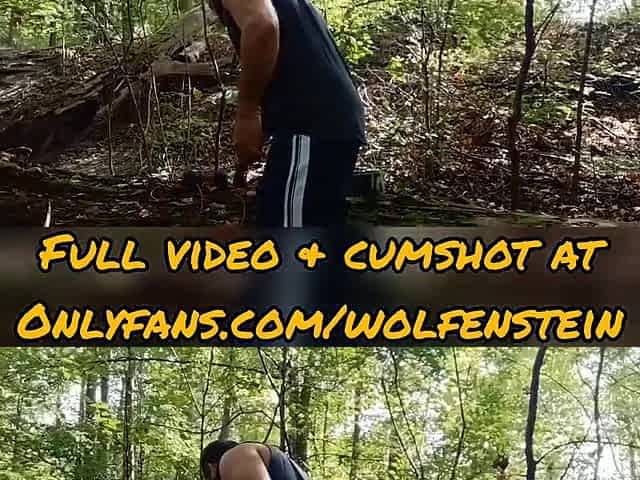 Hawt Hirsute Bodybuilder Muscle Dad Jerking Off in the Forest