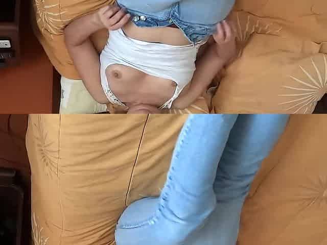 I take off my jeans whilst masturbating to be drilled by my stepson's allies