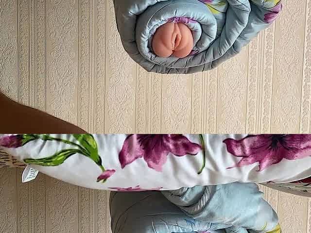 Banging this rubber butt with a plug in my butt