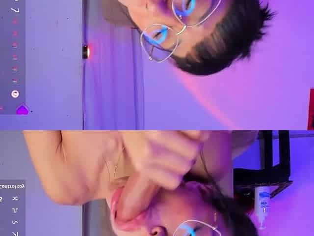 Petite Innocent in Glasses Loses Control: Squirt with Monstrous Dildo