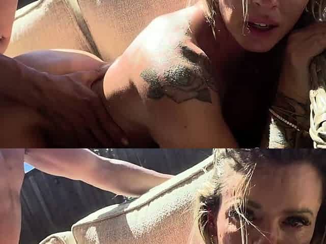 sweetvickievip bbc by the pooli was laying by the pool