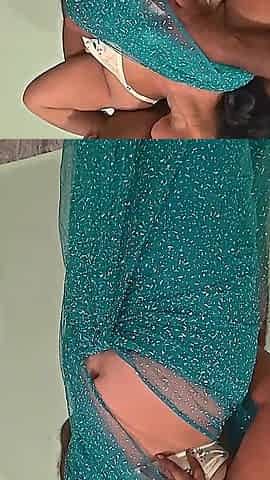 Sexy Bhabhi in Transparent Saree Showing Hot Navel